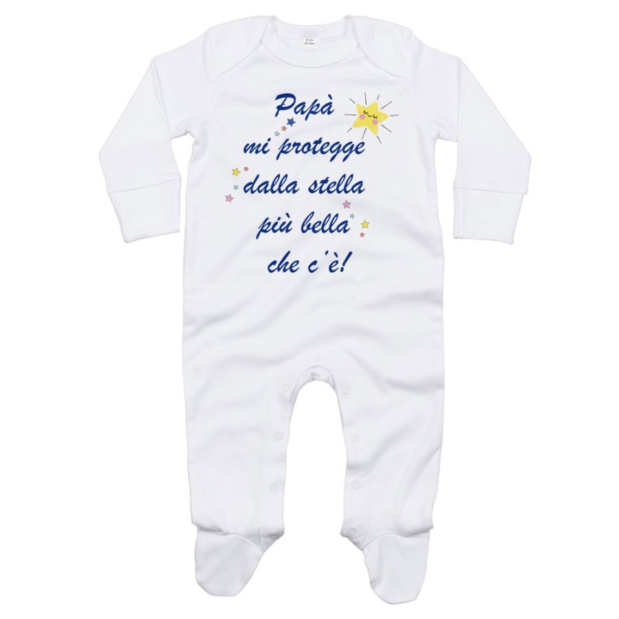 Tutina neonato papà mi protegge dalla stella più bella che c'è Per il papà