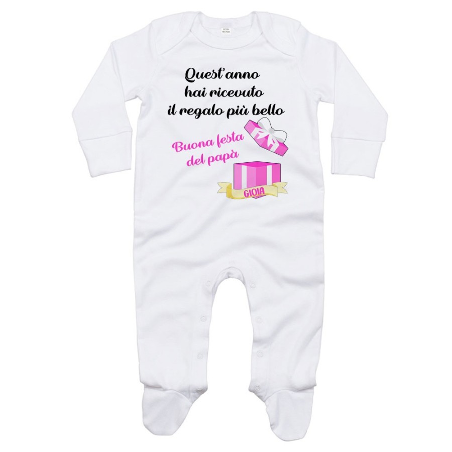 Tutina neonato personalizzata con nome papà quest'anno hai ricevuto il regalo più bello Per il papà