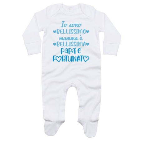 Tutina neonato io sono bellissimo mamma è bellissima papà...