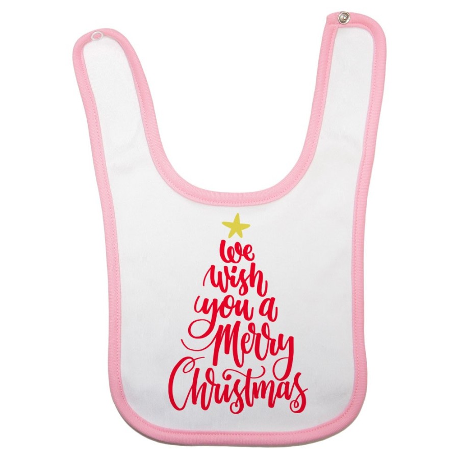 Bavaglino neonato we wish you a merry christmas Natale