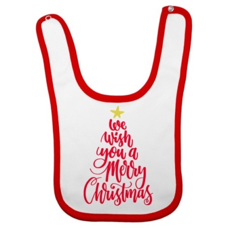 Bavaglino neonato we wish you a merry christmas Natale