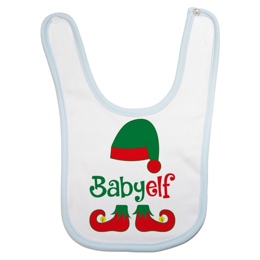 Bavaglino neonato personalizzabile con nome baby elf Natale