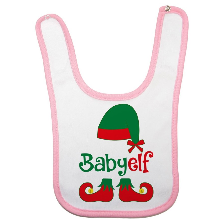 Bavaglino neonato personalizzabile con nome baby elf Natale