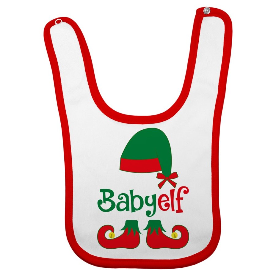 Bavaglino neonato personalizzabile con nome baby elf Natale