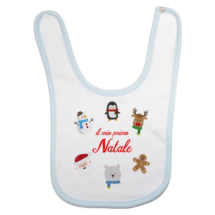 Bavaglino neonato il mio primo natale con personaggi natalizi Natale