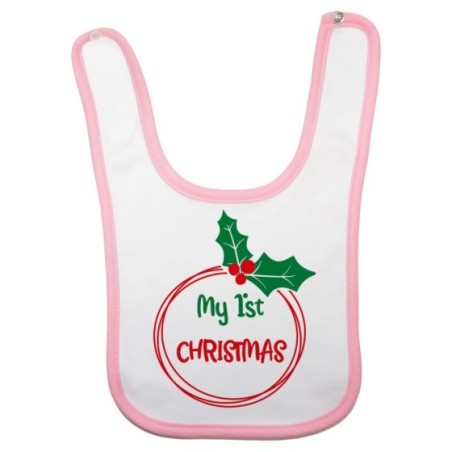 Bavaglino neonato personalizzabile con nome my first christmas Natale