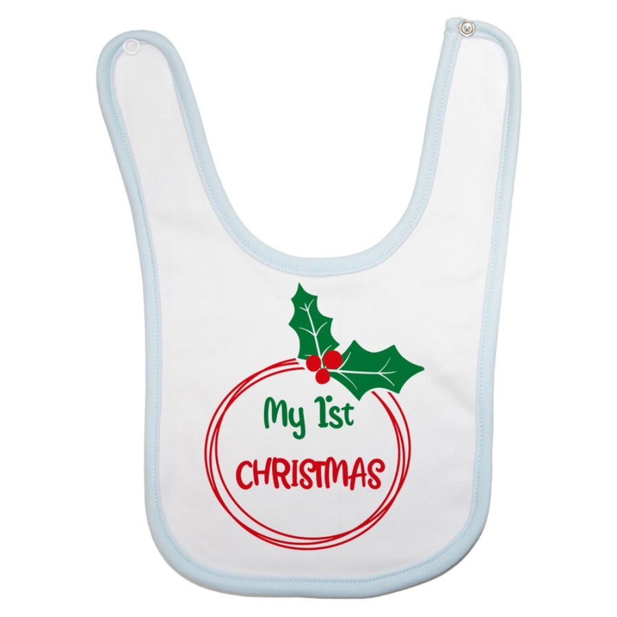 Bavaglino neonato personalizzabile con nome my first christmas Natale
