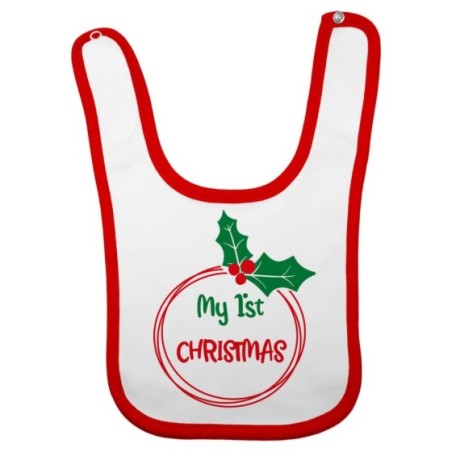 Bavaglino neonato personalizzabile con nome my first christmas Natale