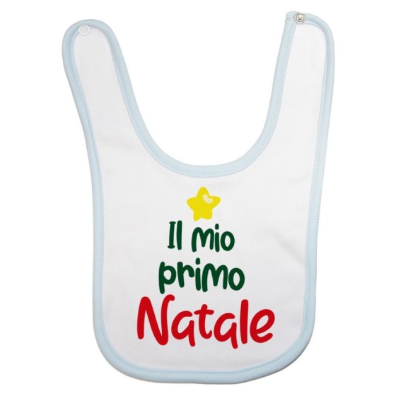 Bavaglino neonato personalizzabile con nome il mio primo natale a forma di albero Natale