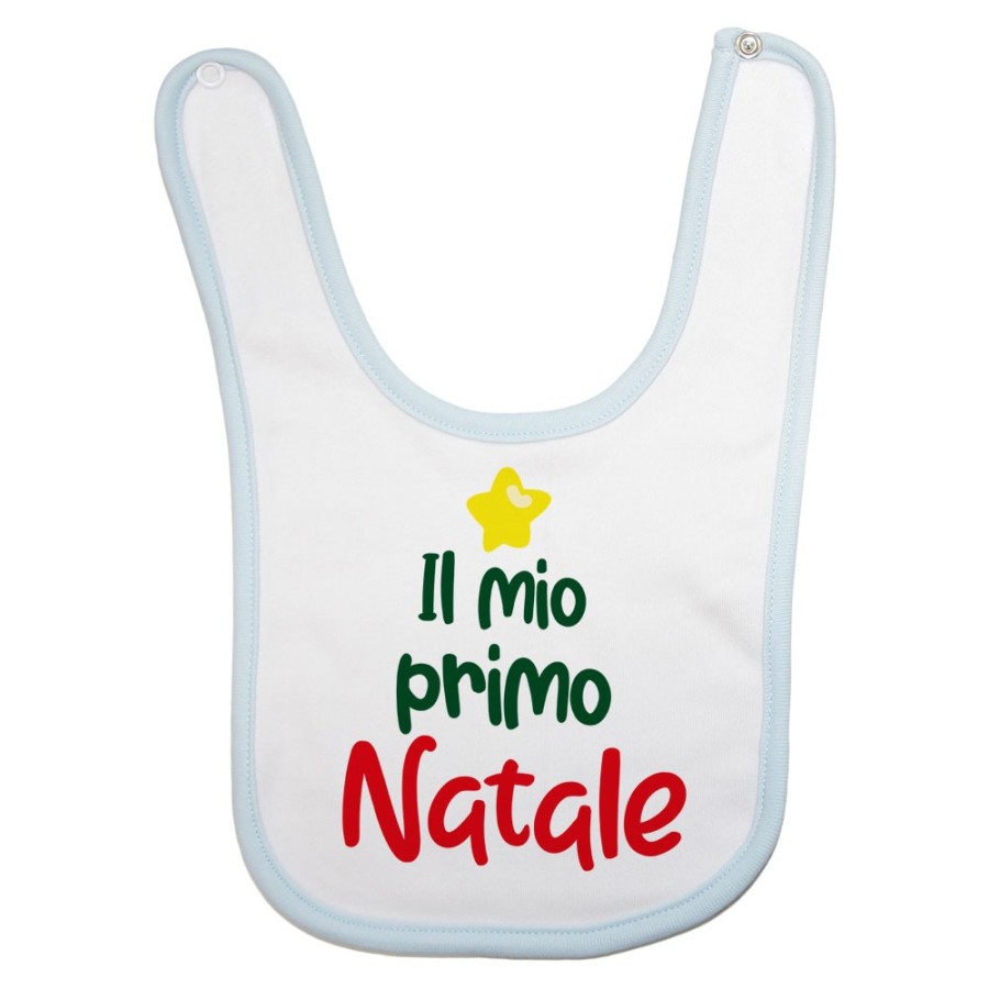 Bavaglino neonato personalizzabile con nome il mio primo natale a forma di albero Natale