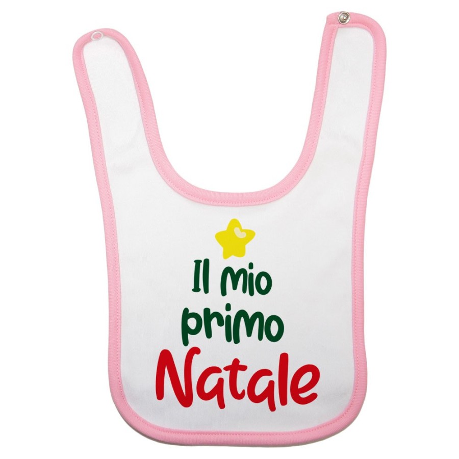 Bavaglino neonato personalizzabile con nome il mio primo natale a forma di albero Natale