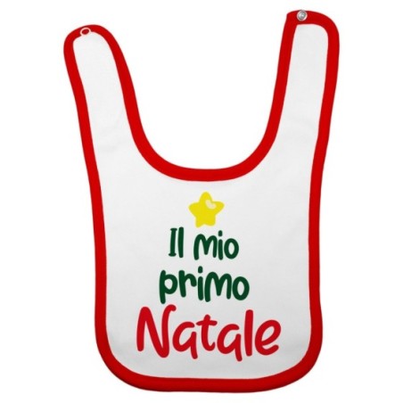 Bavaglino neonato personalizzabile con nome il mio primo natale a forma di albero Natale