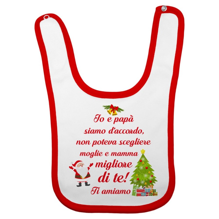 Bavaglino neonato mamma non poteva scegliere papà migliore di te natale Natale