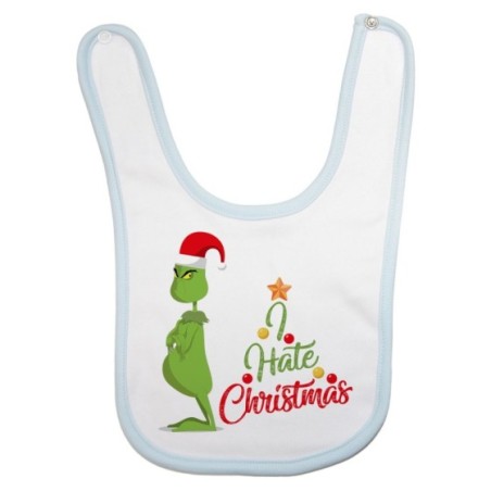 Bavaglino neonato personalizzabile con nome i hate christmas grinch Natale