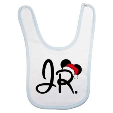 Bavaglino neonato personalizzabile con nome jr con cappello natalizio Natale