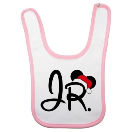 Bavaglino neonato personalizzabile con nome jr con cappello natalizio Natale
