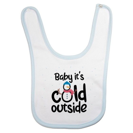 Bavaglino neonato personalizzabile con nome baby it's cold outside Natale