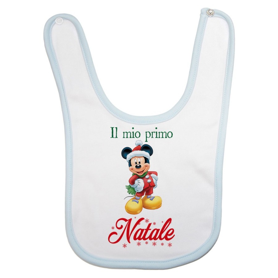 Bavaglino neonato personalizzabile con nome topolino il mio primo natale Natale
