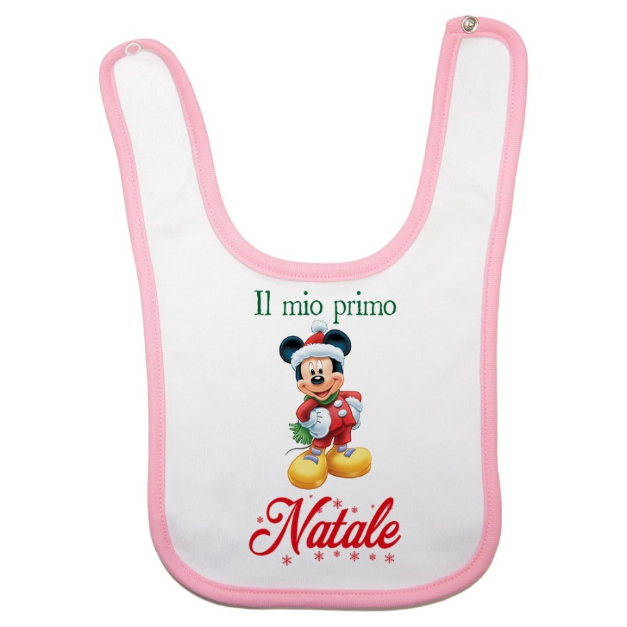 Bavaglino neonato personalizzabile con nome topolino il mio primo natale Natale