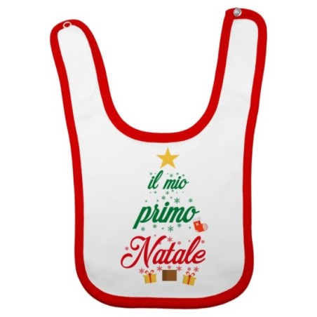 Bavaglino neonato il mio primo natale a forma di albero natalizio Natale