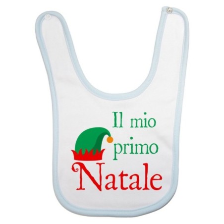 Bavaglino neonato il mio primo natale con cappello da elfo Natale