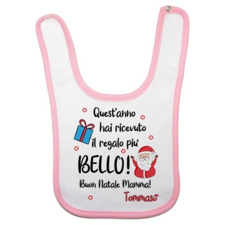 Bavaglino neonato personalizzato con nome papà quest'anno hai ricevuto il regalo più bello natale Natale