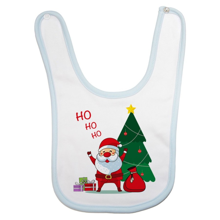 Bavaglino neonato personalizzabile con nome ho ho ho babbo natale Natale