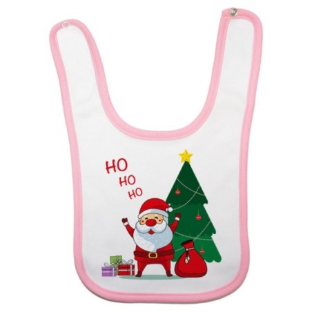 Bavaglino neonato personalizzabile con nome ho ho ho babbo natale Natale