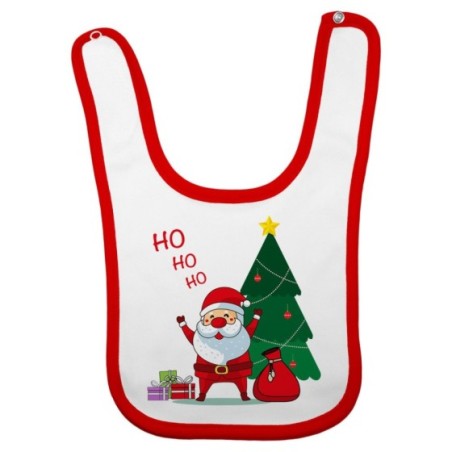 Bavaglino neonato personalizzabile con nome ho ho ho babbo natale Natale