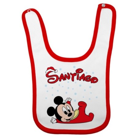 Bavaglino neonato personalizzato con nome baby topolino...