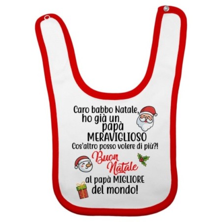 Bavaglino neonato personalizzabile con nome caro babbo...