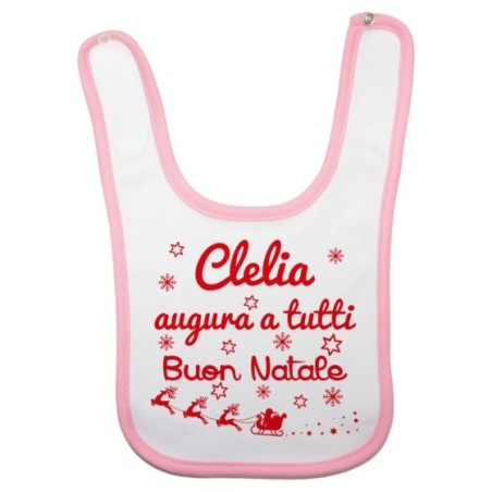 Bavaglino neonato personalizzato con nome augura a tutti...