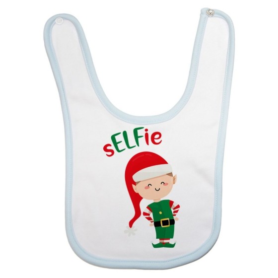 Bavaglino neonato personalizzabile con nome selfie Natale