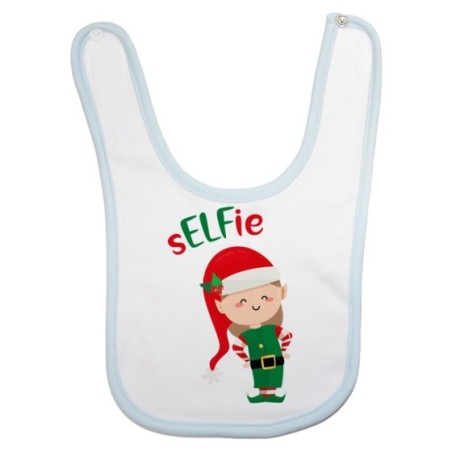 Bavaglino neonato personalizzabile con nome selfie Natale