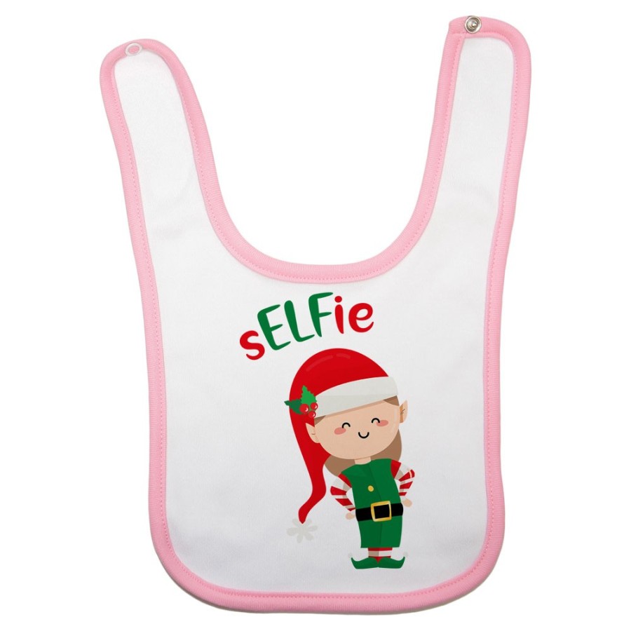 Bavaglino neonato personalizzabile con nome selfie Natale