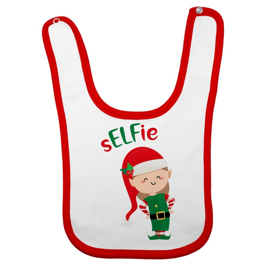 Bavaglino neonato personalizzabile con nome selfie Natale