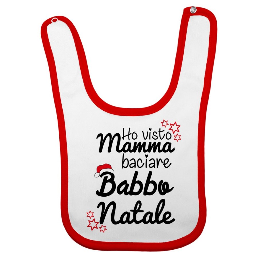 Bavaglino neonato ho visto mamma baciare babbo natale Natale