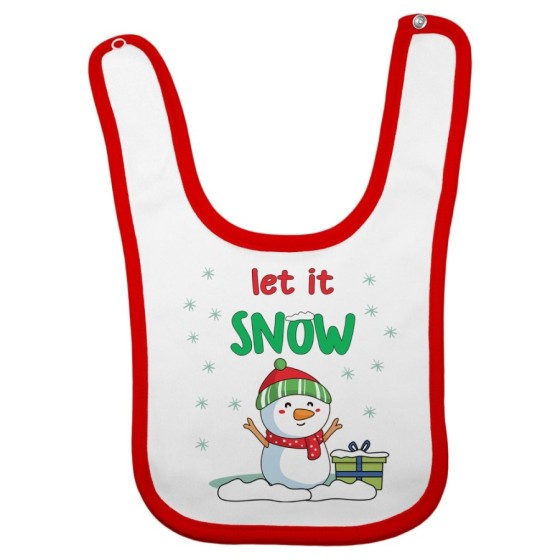 Bavaglino neonato let it snow Natale