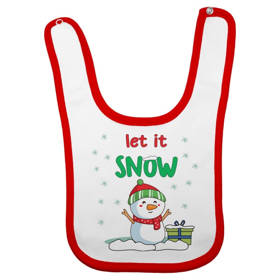 Bavaglino neonato let it snow Natale