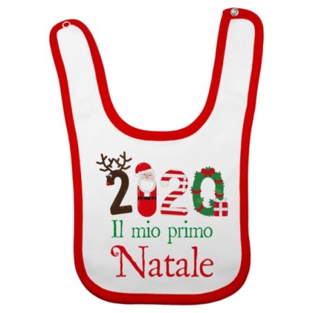 Bavaglino neonato personalizzabile con nome e anno il mio primo natale Natale