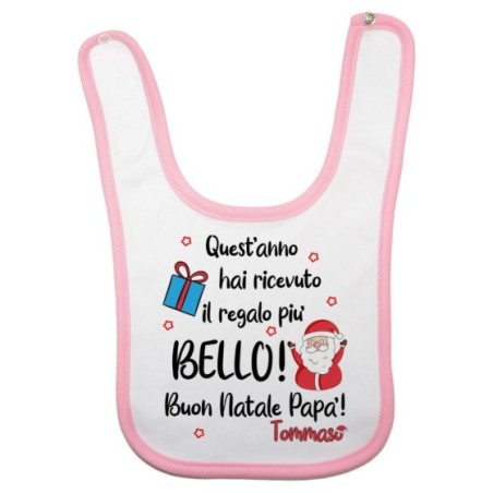 Bavaglino neonato personalizzato con nome mamma quest'anno hai ricevuto il regalo più bello natale Natale