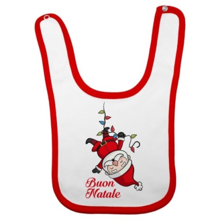 Bavaglino neonato personalizzabile con nome babbo natale...