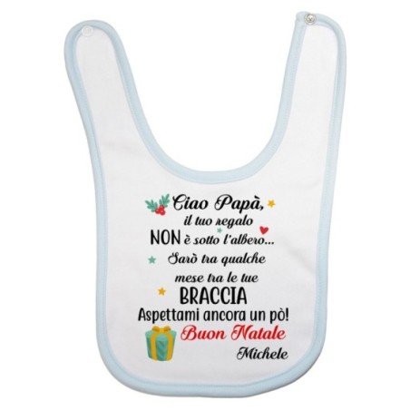 Bavaglino personalizzabile con nome papà il tuo regalo...