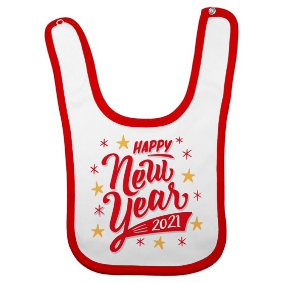 Bavaglino neonato personalizzato con anno happy new year Natale