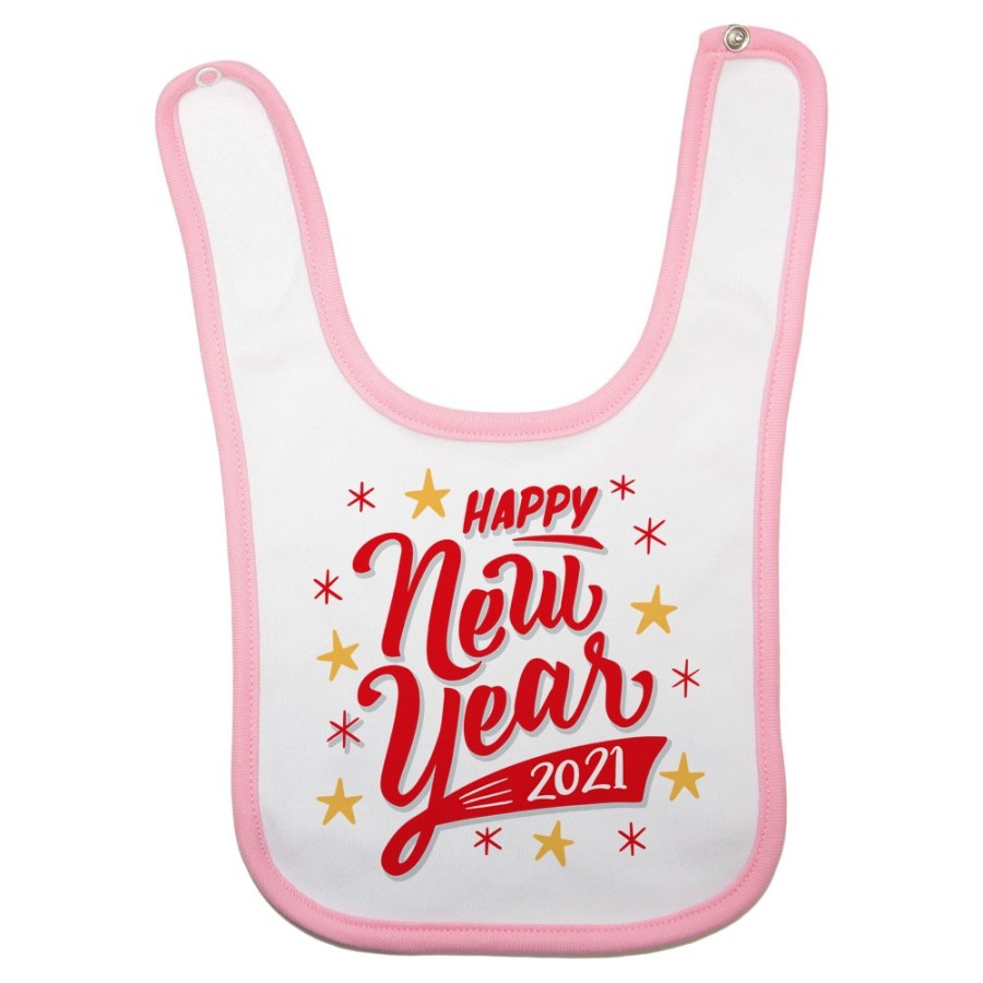 Bavaglino neonato personalizzato con anno happy new year Natale