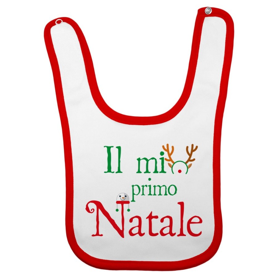 Bavaglino neonato il mio primo natale con cappello da renna Natale