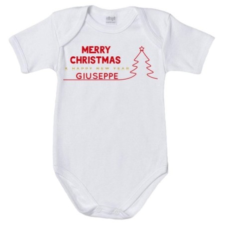 Body neonato personalizzato con nome merry christmas and...