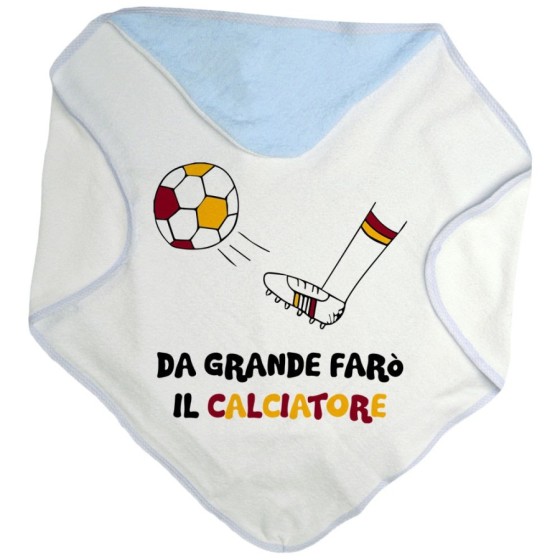 Accappatoio neonato da grande farò il calciatore giallo rosso Da grande farò