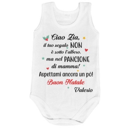 Body neonato personalizzato con nome zia il tuo regalo è...