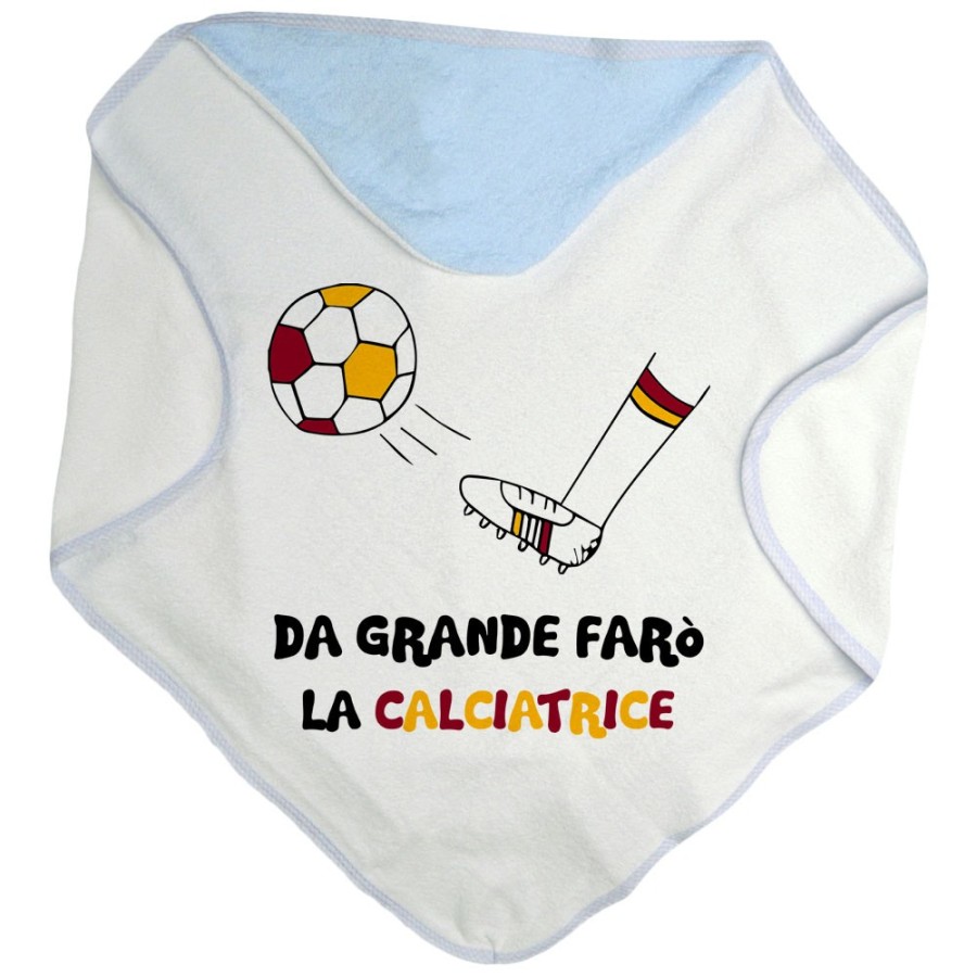 Accappatoio neonato da grande farò il calciatore giallo rosso Da grande farò